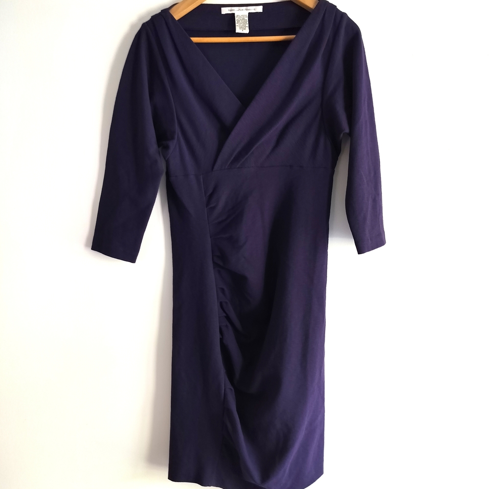 Diane Von Furstenberg Purple Long Sleeve Dress